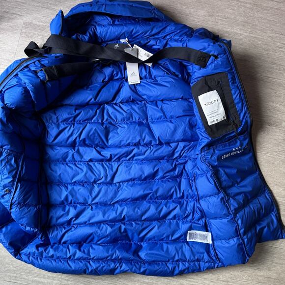 Adidas MYSHELTER COLD.RDY Parka Puffer Jacket Men's M NWT Royal Blue A8920 Zip - Picture 7 of 16